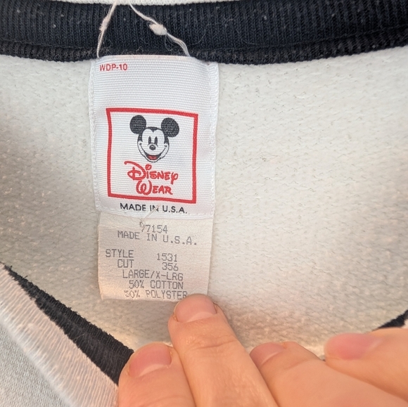 Vintage 1980s Walt Disney World Mickey Mouse Crewneck Sweatshirt L/XL - Picture 3 of 10